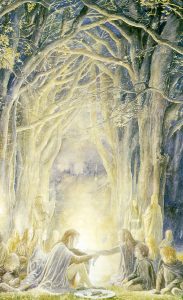 Frodos Meeting With Gildor Alan Lee